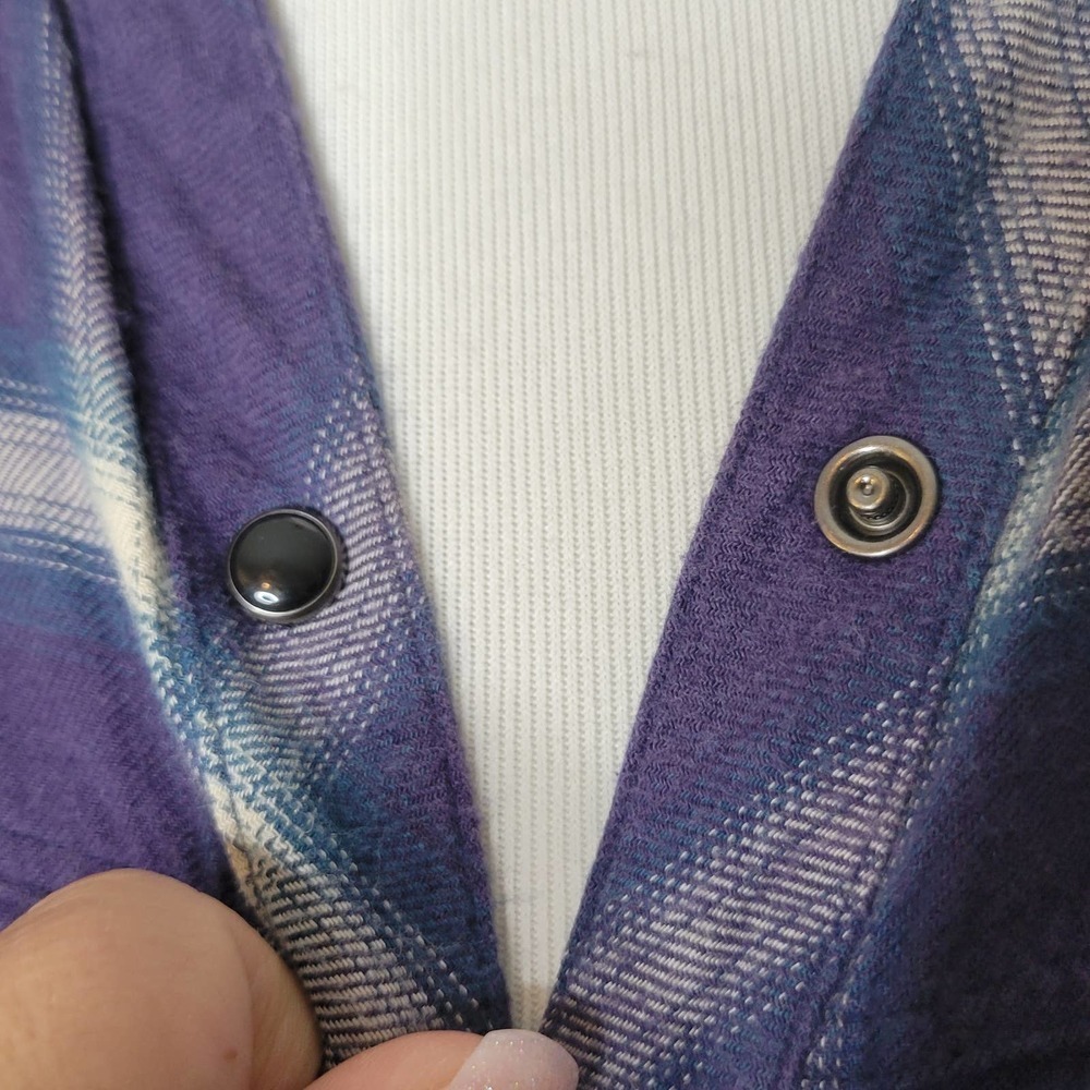 Rails Leo Button Down Shirt Violet Teal‎ Cream Size XS - Picture 5 of 12